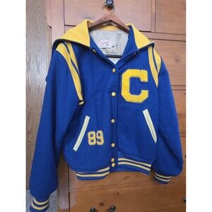 Vintage Kandel Varsity Jacket Size 40 Blue Gold Wool Letterman 70's Retro